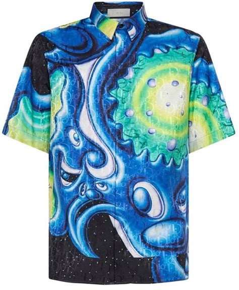 dior x kenny scharf graphic-print cotton-blend t-shirt|DIOR x Kenny Scharf 2021 Graphic Print T.